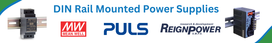 DIN Rail Mounted Power Supplies by Mean Well, PULS and Reign Power