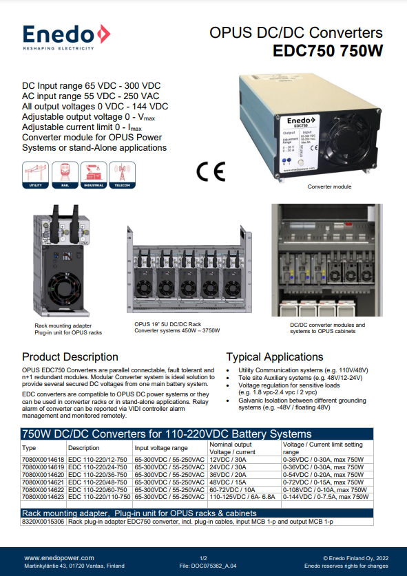 EDC750 Datasheet